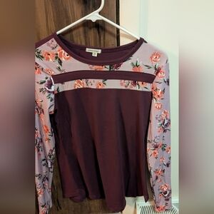 Urbanology Floral Long Sleeve Top NWOT